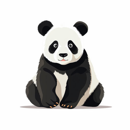 Minimalist panda illustration on white background