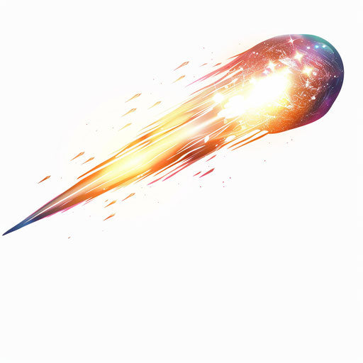 Realistic comet clipart on flat white background