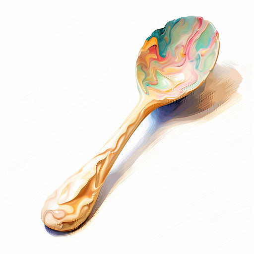 Ice Cream Scoop Illustration in Impressionistic Style