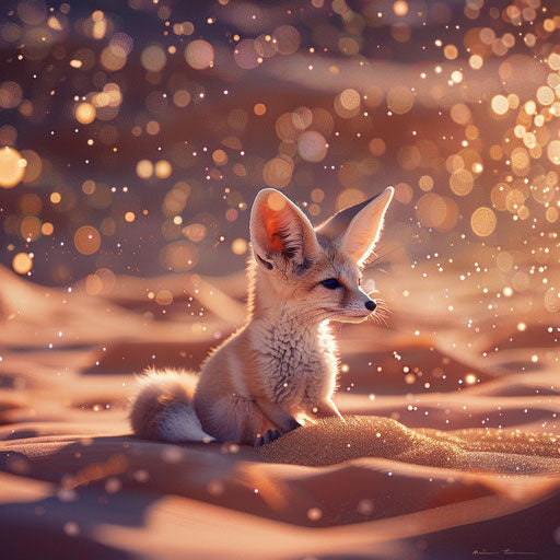 Fennec fox in a magical desert