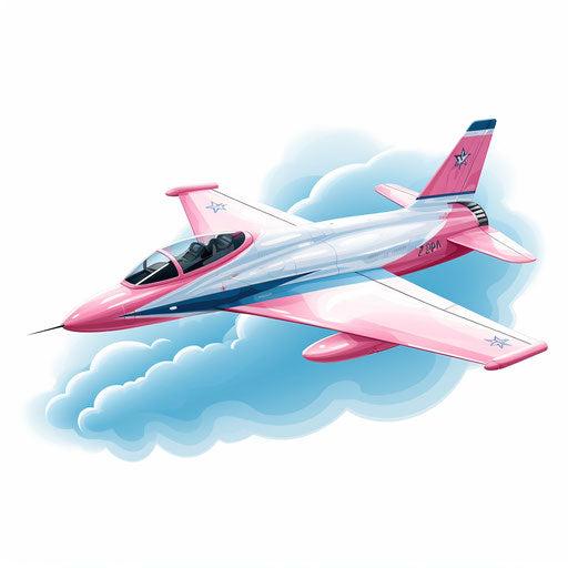 Jet illustration in Pastel Colors Art style