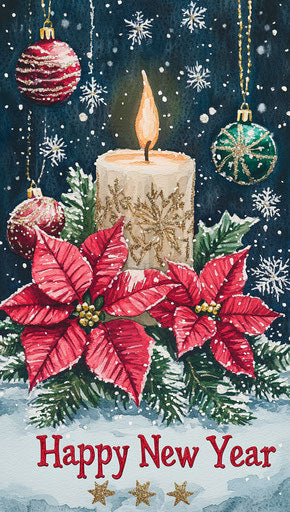 Festive Images On Happy New Year Greeting Templates