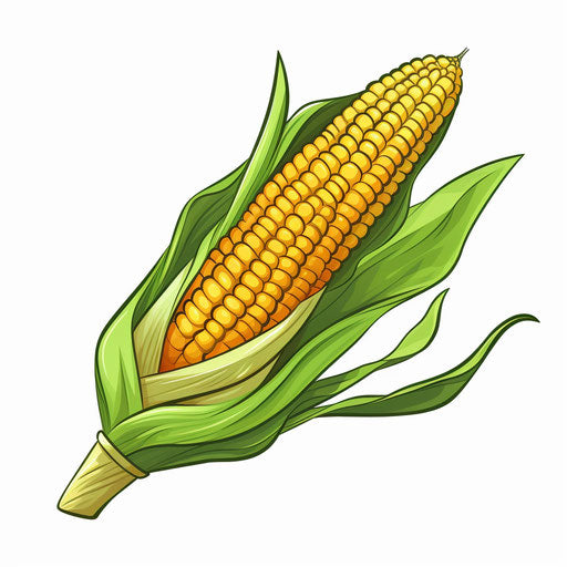 Minimalist style corn clipart on white background