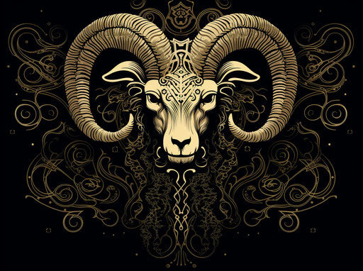 Tribal ram motif design in vector