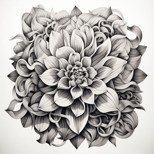 Elegant pattern on background with abstract shape - tattoo style