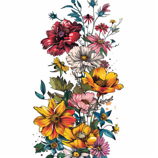 Blooming floral design with bright colors