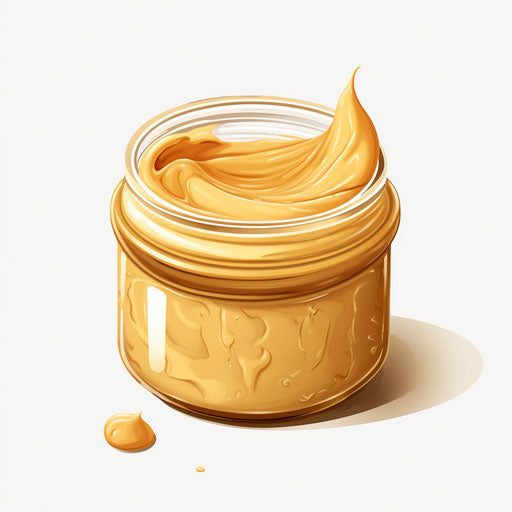 Peanut butter illustration in a minimalist style, on white background