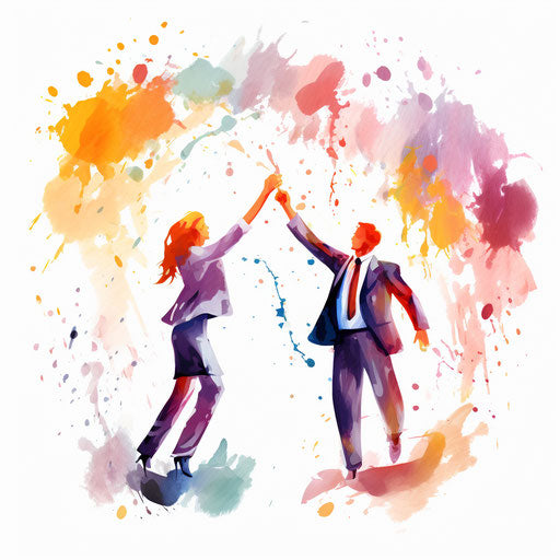 Congrats clipart in the style of Impressionistic Art, on white background