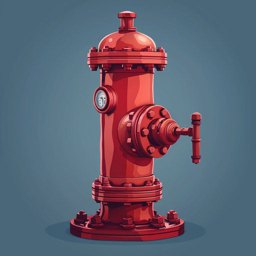 Realistic fire hydrant clipart with random flat background