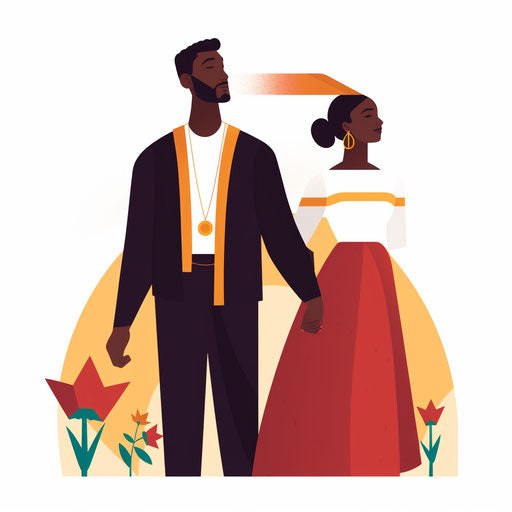 Juneteenth clipart in the style of Minimalist, on white background