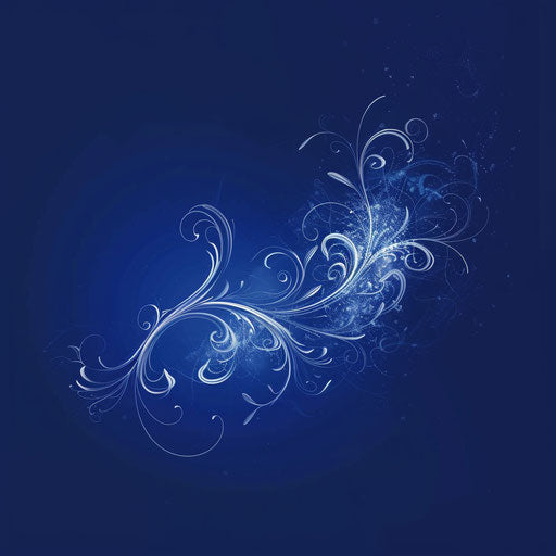 Realistic clipart blossoms with subtle blur on indigo backdrop