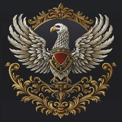Classic emblem with heritage background, traditional colors