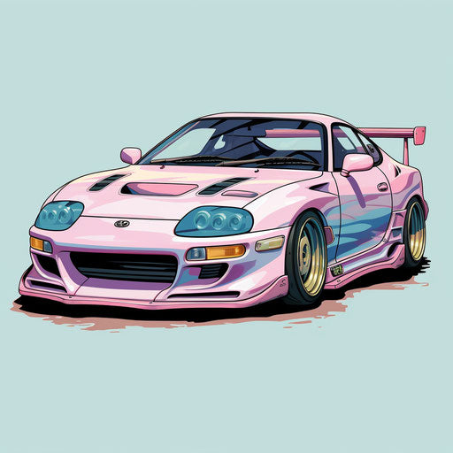 Vintage cars in pastel shades