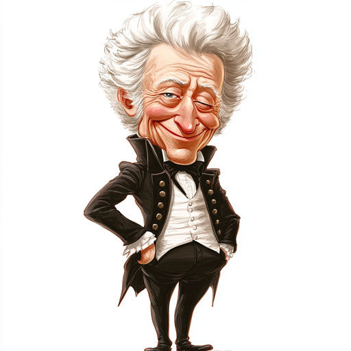 Scalable Andrew Jackson Caricature Clipart Vectors for Design Flexibility