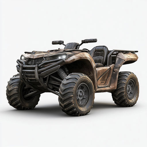 Realistic illustration of an All-Terrain Vehicle (ATV), high-res, no background, isolated