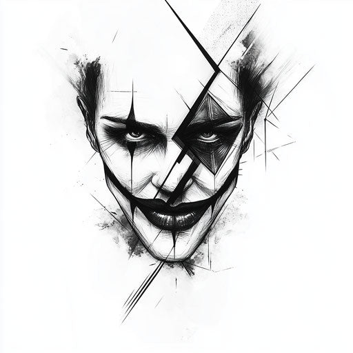 Tattoo sketch for joker card