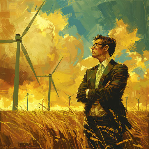 Businessman pioneering in renewable energy