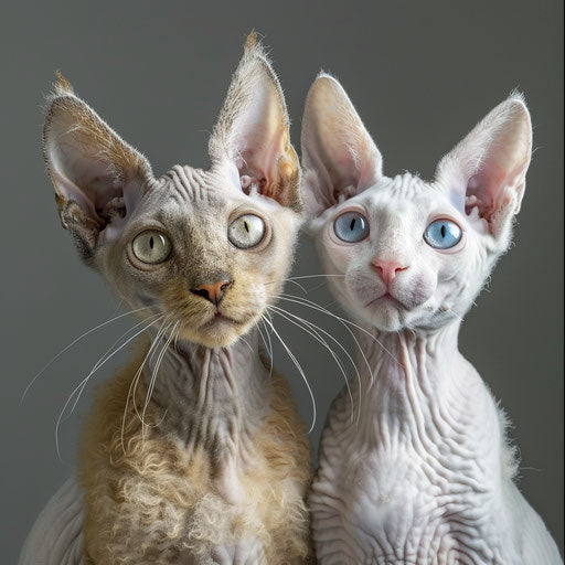 Two Cornish Rex cats