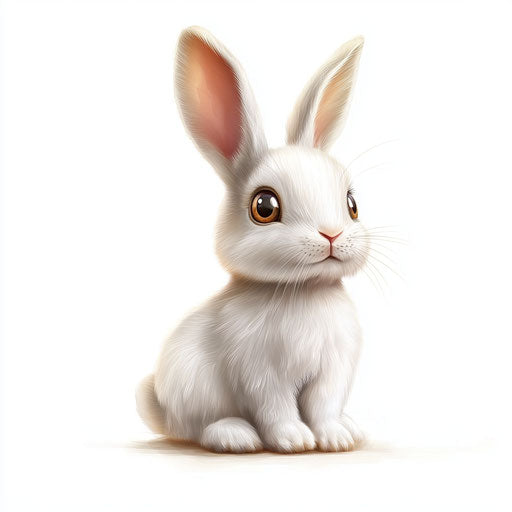 Cute 3D bunny on white background