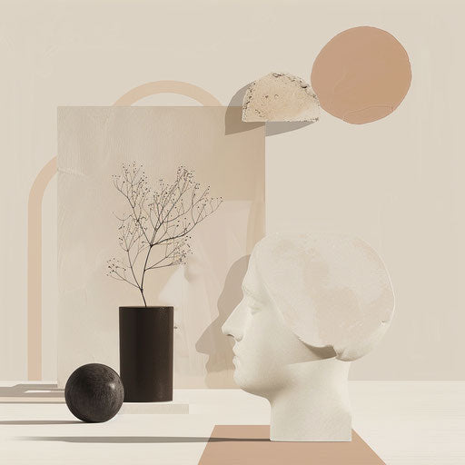 Psychology clipart on cream background, realistic style