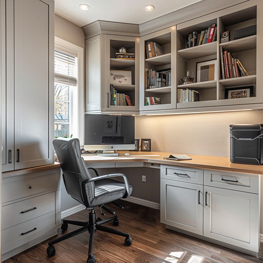 Custom-built corner desk for efficient home office setup