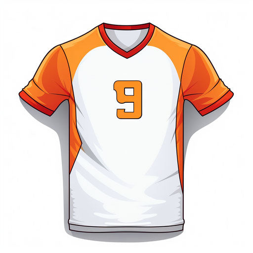 Football jersey in Minimalist style on white background