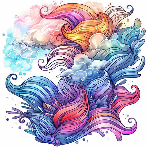 Harmonious rainbow tattoo sketch