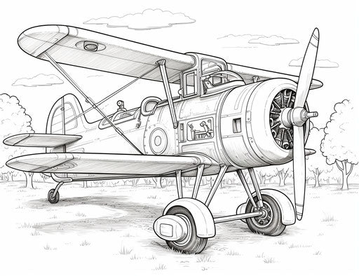 Old airplane coloring pages photo 5, Walter Gropius style, pictorial space, Kestutis Kasparavicius 31:24