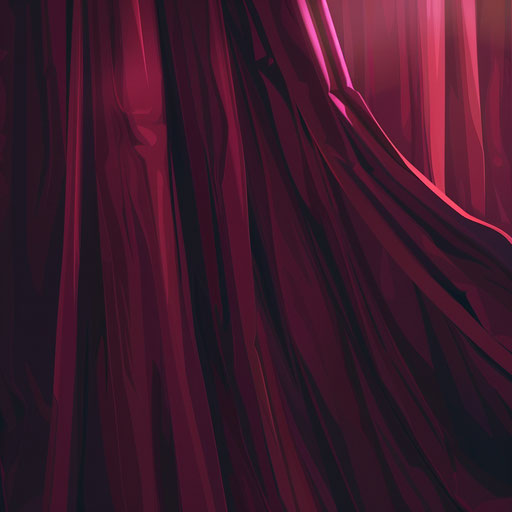 Flat maroon background with realistic curtain clipart