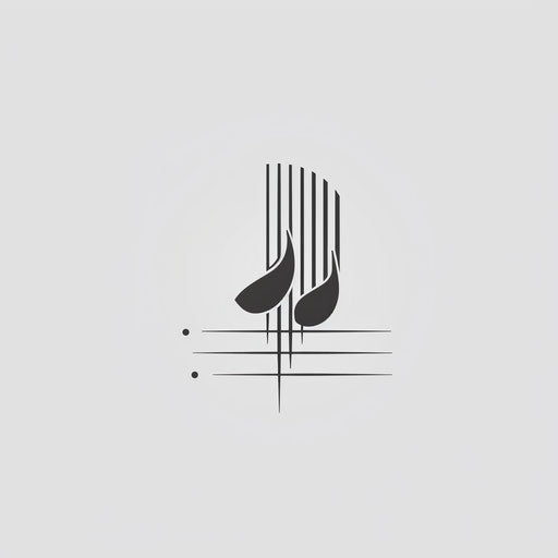 Minimalist music logo with a grey background and simple shapes