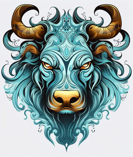 Bull tattoo pattern vector design