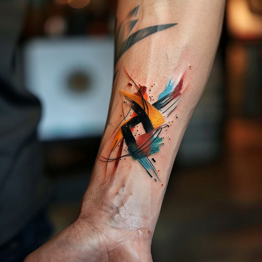 Abstract watercolor wrist tattoo