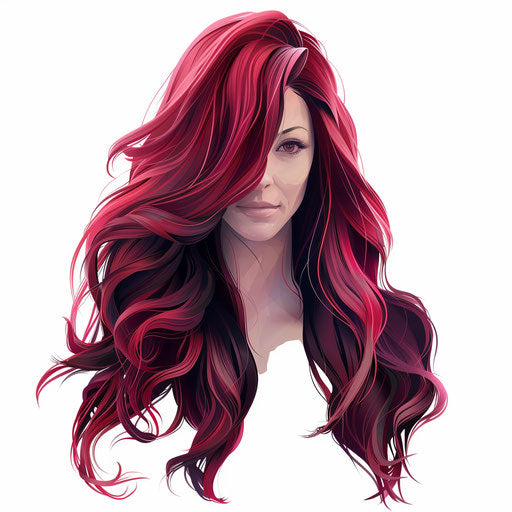 Realistic wig clipart with flat white background