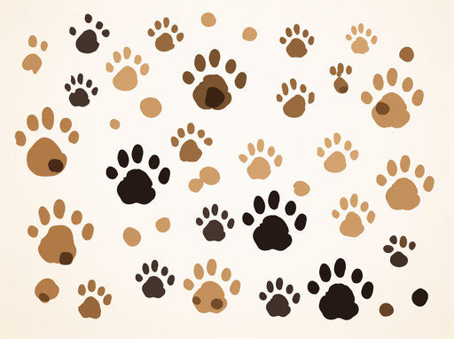Free paw prints, animal depiction in stark minimalism