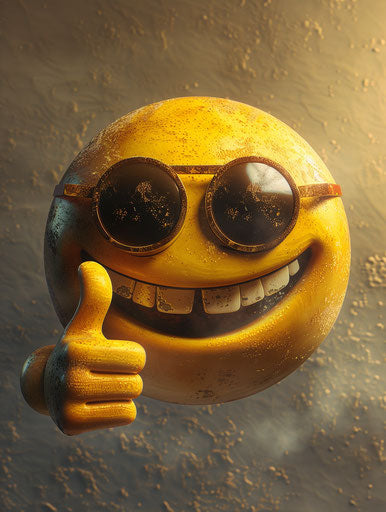 Cool smile with sunglasses showing thumbs up
