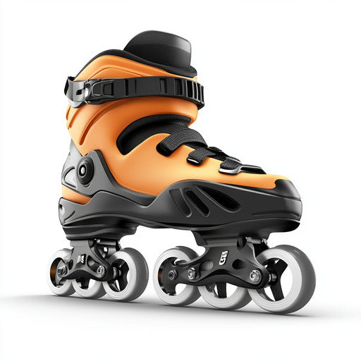 3D Rollerblades on flat white background, isolated clipart