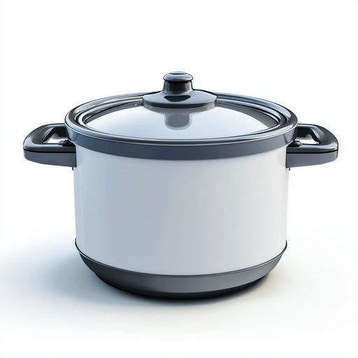 3D Slow Cooker on flat white background, isolated clipart