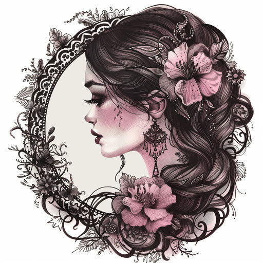 Romantic clipart style flat tattoo sketch for dark arts tattoo