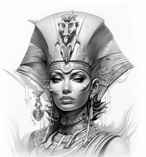 Free tattoo designs, drawing ideas in afrofuturism style