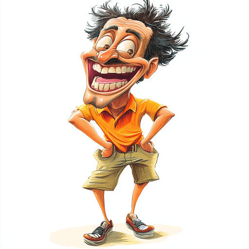 Humorous caricature of an attendance clipart with human characteristics