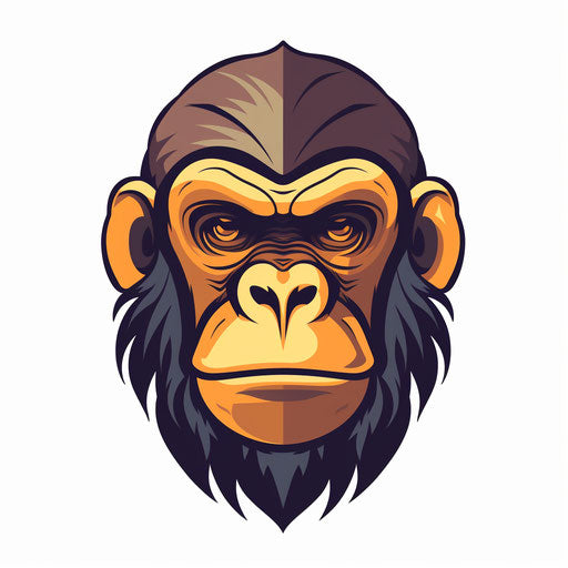 Minimalist style monkey illustration, on a white background