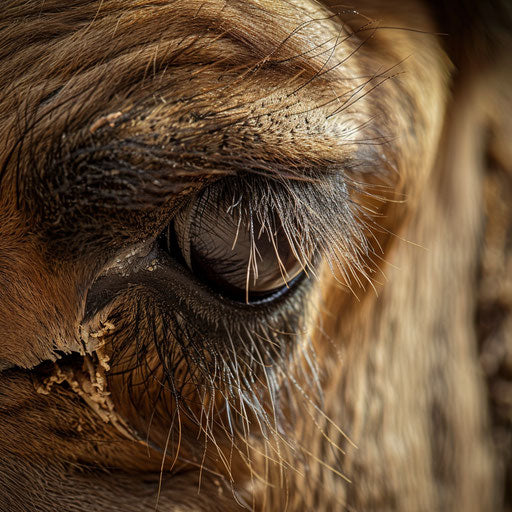 Intricate camel eyelashes for protection from sand