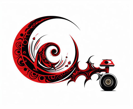 Karma horn silhouette on white background