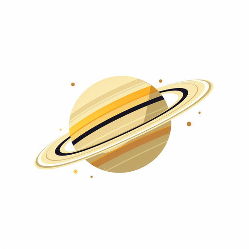 Saturn clipart in the Minimalist style, on a white background