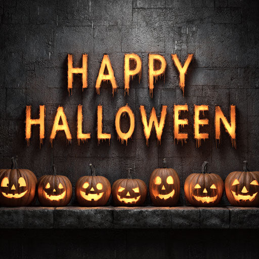 Spooky Halloween Night with Glowing Pumpkins