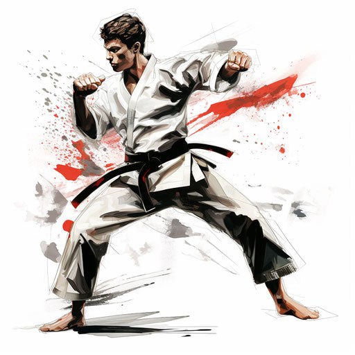 Chiaroscuro Art of Taekwondo on white background