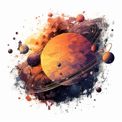 Universe clipart in the style of Chiaroscuro Art, on a white background