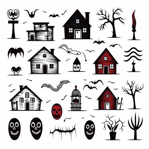 Minimalist horror illustration on white background