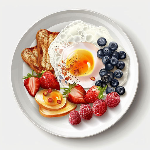 Realistic breakfast clipart on flat white background