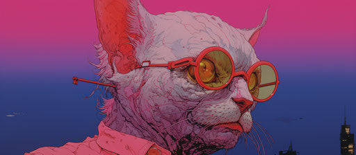 Cat on arm, explosive pigmentation style